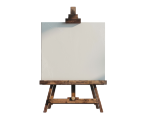 Easel with blank canvas isolated on white