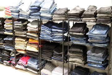 Advertising women's clothing on a display window in a large supermarket in Israel.