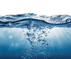 Clear underwater scene isolated on white