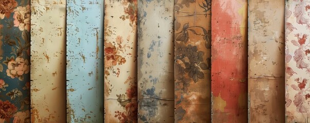 Vintage Floral Wallpaper Panels