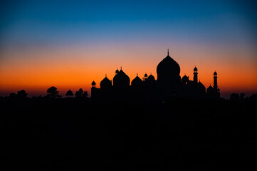 sunset at the taj mahal  © Nipun