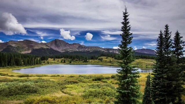 4K Ultra HD Time-Lapse: Beautiful Rocky Mountain Lake at Little Molas Lake, Colorado
