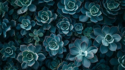 Wallpaper with succulent plant background, aesthetic nature dark background