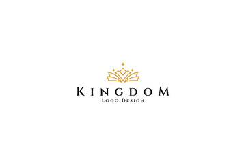 Kingdom crown luxury logo design concept