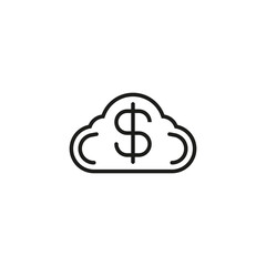 Money cloud with dollar symbol. Vector icon. Illustration on a white background.