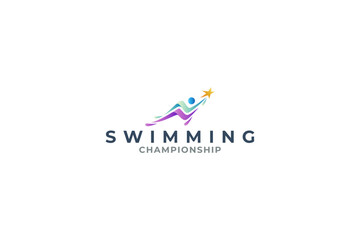 Swimming championship competition logo