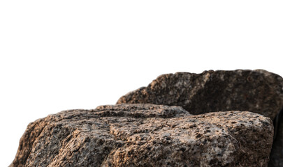 Rock Stone podium isolated on white backgrounds well stage stand display products
