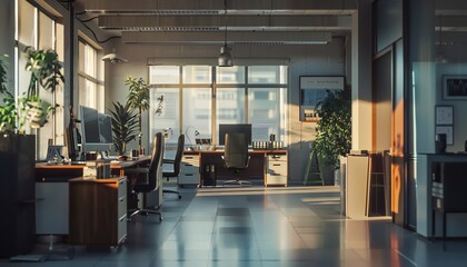 The embodiment of a modern office. Image of the interior of a commercial building