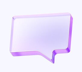 glass chat bubble shape with colorful gradient. 3d rendering illustration for graphic design, presentation or background