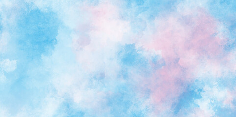 abstract  blue sky with clouds background, abstract watercolor background illustration.  Light blue with watercolor Soft cloud in the sky background.