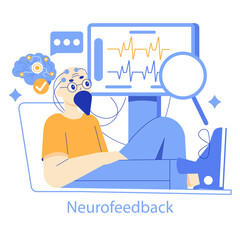 Neurofeedback concept Vector illustration