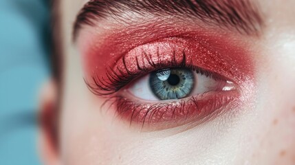 eye of a woman with makeup with eye shadow generative ai