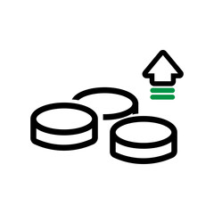 Coin in flat style isolated on white background