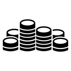 Coins Stack icon in flat style isolated on white background