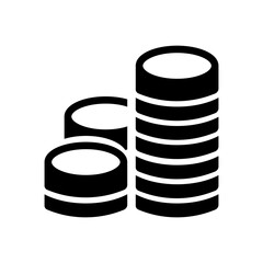 Coins Stack icon in flat style isolated on white background