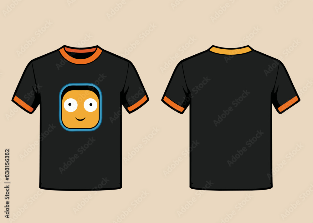 Sticker T-Shirt template front and back view 