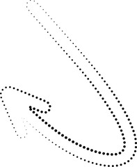 Set of dotted arrows. Halftone graphic