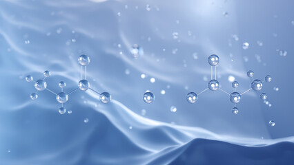 calcium propanoate molecular structure, 3d model molecule, e282, structural chemical formula view from a microscope