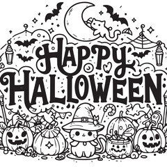 Happy Halloween cute pumpkin illustrations