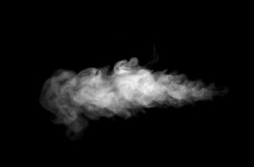 Obraz premium Collection of animated white smoke on black background. Smoke clouds. Isolated abstract lines.