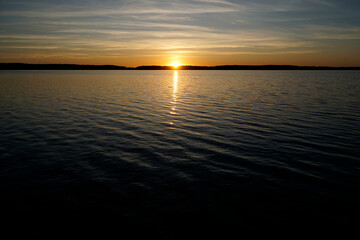 Sunset over lake - Masuria, Poland