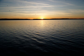 Scenic sunset over lake - Masuria, Poland