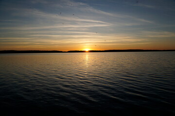 Obraz premium Scenic sunset over lake - Masuria, Poland