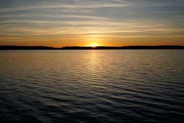 Scenic sunset over lake - Masuria, Poland