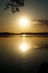 Scenic sunset over lake - Masuria, Poland