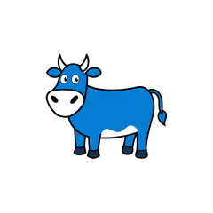 Belgian Blue Cow goes icon vector illustration