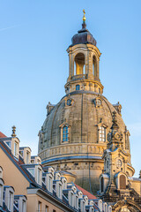 Fototapeta premium Frauenkirche Dome in Dresden at Sunrise