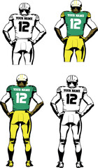 Vector of football players in uniforms