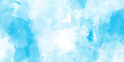 abstract  blue sky with clouds background, abstract watercolor background illustration.  Light blue with watercolor Soft cloud in the sky background.