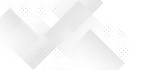 Square pattern on banner with shadow. Abstract white and grey color geometric background with copy space. Modern and minimal concept. You can use for cover, poster, banner web.	