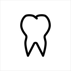 Tooth and teeth icon. For dentistry, dental clinic, toothpaste and mouthwash. Vector illustration on white background
