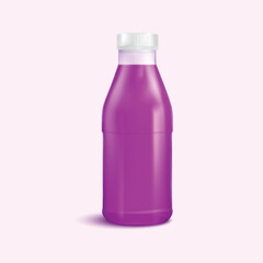 pink plastic bottle with water