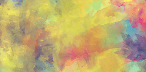 Soft watercolor splashes of grunge watercolor background, pastel watercolor paper textured illustration, Colorful and bright watercolor background texture with grunge watercolor splashes.