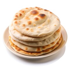 Tasty pita bread isolated on white background cutout