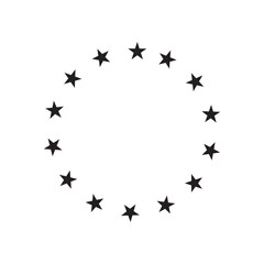 Naklejka premium star in circle isolated on white background vector illustration. stars in round circular emblem. Stars in circle icon vector.