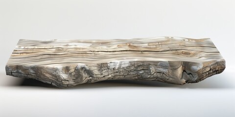 Huge podium from white oak plank for product presentation.