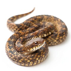 Fototapeta premium Snake isolated on white background. Premium wildlife photography