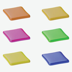 set of colorful buttons stickers