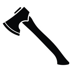 Axe black vector icon. Black silhouette. Ideal for Graphic Design, Illustrations, and Digital Art Projects.