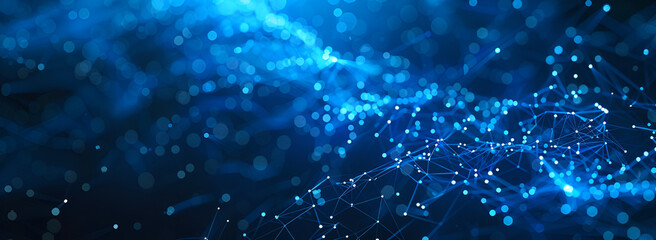 Cobalt Blue Digital Technology Network, Digital Grid on Cobalt Blue Background






