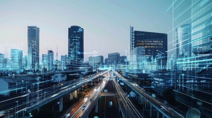 Development of a futuristic industrial zone, featuring advanced manufacturing facilities and smart infrastructure, showcasing innovation in a high-tech environment, emphasizing productivity