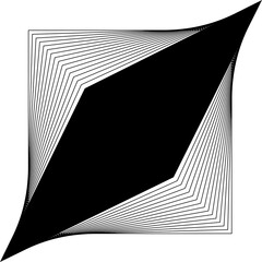 Square frame overlapping line for badges, logo, tag, banner