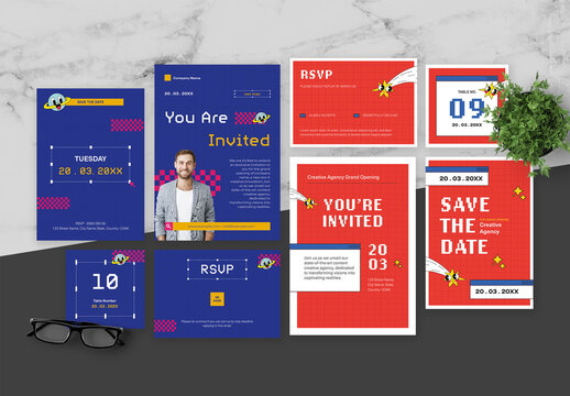 Blue and Red Bundling Agency Event Invitation 