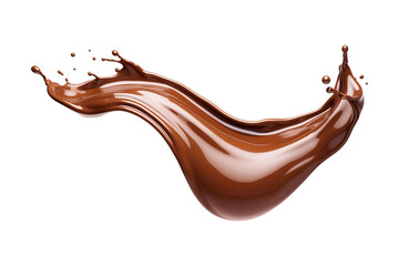 Chocolate wave splash.  Cut out on Transparent	