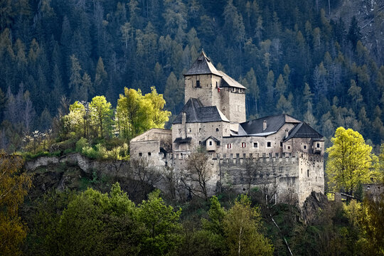 Tasso Castle (Burg Reifenstein): one of the most famous medieval strongholds in southern Tyrol. Campo di Trens, Italy.