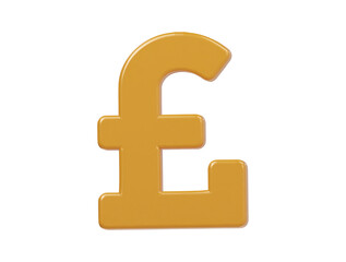 Pound icon 3d render illustration